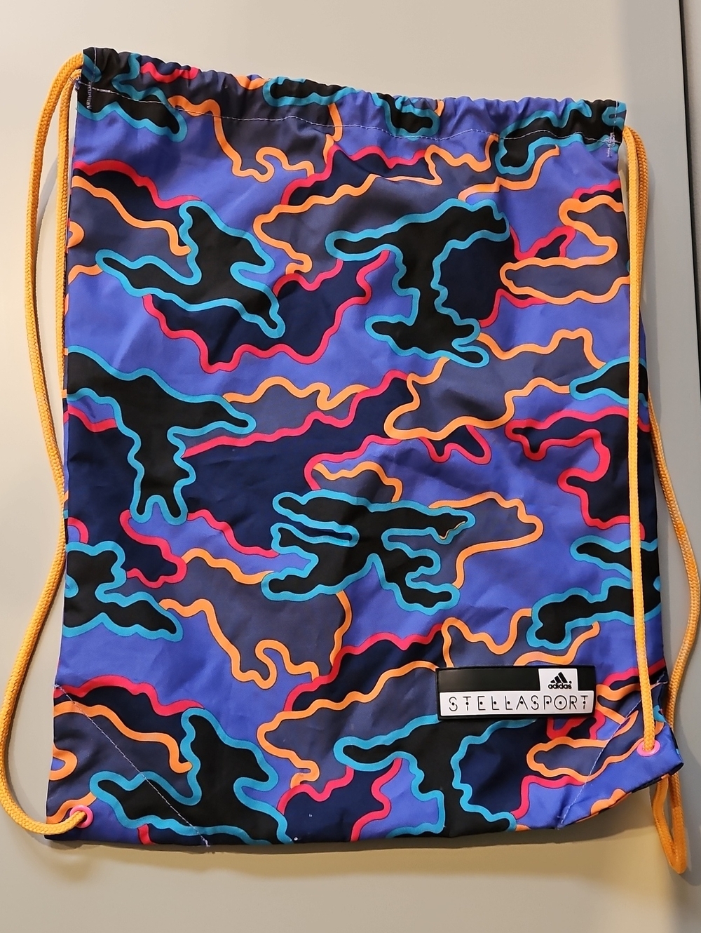 Adidas by Stella McCartney Multicolor Blue & Orange Drawstring Backpack